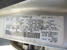 2001 TOYOTA 4RUNNER SR5 SILVER 3.4 AT 4WD Z21490